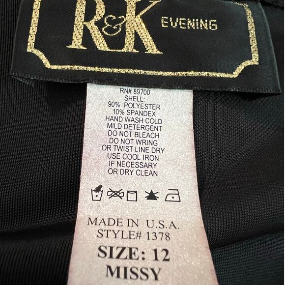 R&K Evening Women's Sparkly One Button Jacket in Black Size 12 - Picture 6 of 6